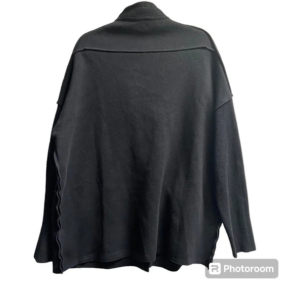 LUXE by Priv long sleeve button big collar oversized cardigan jacket Sz M - Picture 2 of 11